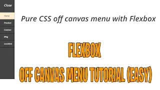 Pure CSS off-canvas menu with Flexbox How to make a sidebar menu using HTML CSS NO Javascript