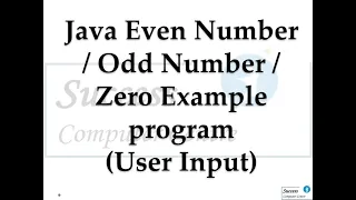 Java Even Number Odd Number Zero Example program User Input