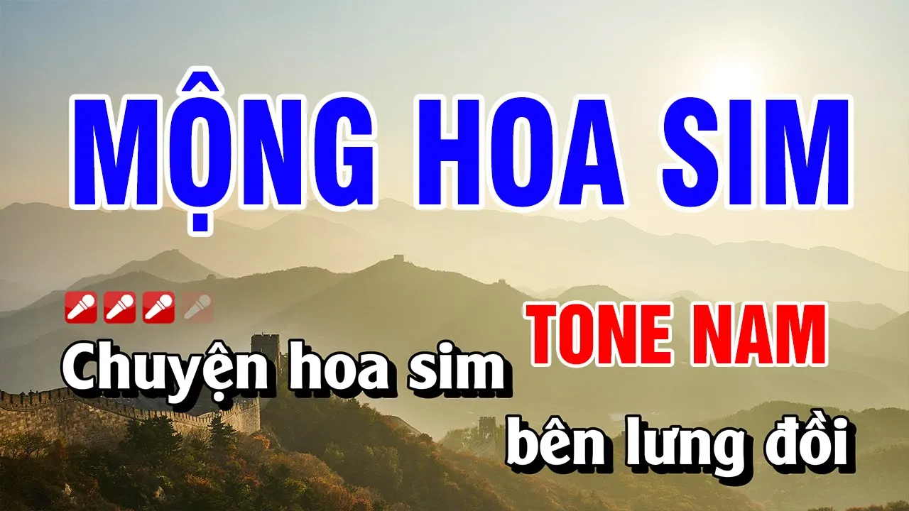 Karaoke Mộng Hoa Sim Tone Nam Nhạc Sống Hay Nhất | Hoàng Luân