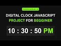 04 How to create Digital Clock in JavaScript HTML and CSS Front End Development With JavaScript
