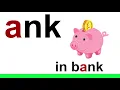 Easy Spelling Pattern NK ANK in Bank Ink in Pink ONK in Honk UNK in Trunk