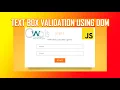 Text Box Username Validation In JavaScript Urdu Hindi