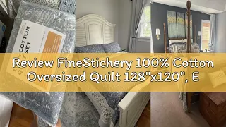 Review FineStichery 100 Cotton Oversized Quilt 128 x120 Extra Large Cal King Bedspread Farmhouse