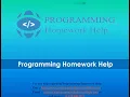 Programming Homework Help