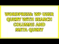 Wordpress WP User Query with search columns and meta query