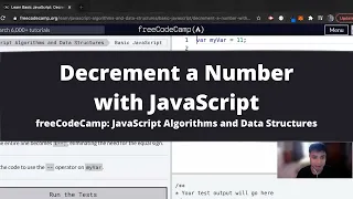 Decrement a Number with JavaScript Basic JavaScript freeCodeCamp tutorial