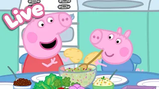 🍎 Peppa Pig Best Bites LIVE! 🐷 Peppa’s Food & Cooking Moments |  Tales Full Episodes 24/7