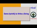 HINDI Demo fprintf to Write a String
