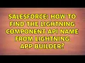 Salesforce How to find the Lightning Component API name from Lightning App Builder