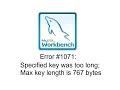Fixed Error - Specified key was too long max key length is 767 bytes