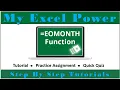 Excel Functions How to Use the EOMonth function