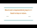 How to sort a in c based on keys or values