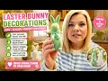Easter Bunny Decorations 5 5 Flocked Bunny Figurines with Soft Velvet Texture