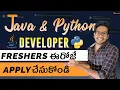 Java and Python Developer Freshers IT Jobs Software Jobs Telugu