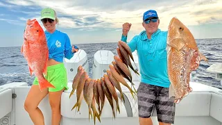 1 200hp 800 000 Boat 100 miles from Land Snapper and Grouper Catch Clean Cook