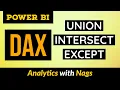 Power BI DAX Tutorial - What is UNION Intersect Except in DAX