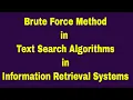 Brute Force Method in Text Search Algorithms