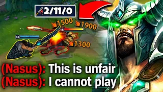 This is why you DON T pick Nasus into the Rank 1 Tryndamere HE COULDN T PLAY