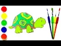 Turtle Coloring for kids Learn colors Coloring pages for toddlers kids 2019