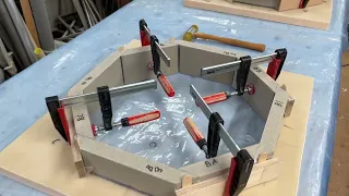 8 September 2022. Four more pieces on each deck hatch. Later an additional wedge completes the core.