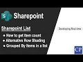 Sharepoint list count total number of items alternate row shading grouped view