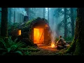 Building a Cozy Mini House Inside a Giant Tree Trunk ASMR Forest Survival