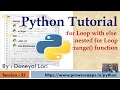 Python Tutorial for Beginners for with else nested for loop range function in python