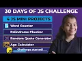 JS Mini Projects Word Counter Palindrome Checker Random Quote Generator Age Calculator