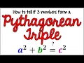 What is a Pythagorean Triple How to tell if 3 numbers form a Pythagorean Triple