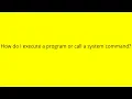 How do I execute a program or call a system command