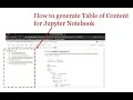 How to Generate Table of Content TOC for your Jupyter Notebook