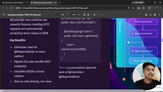 Spring Boot REST API Tutorial RestController GetMapping PostMapping JSON Response part - 22