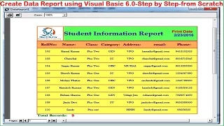 Visual Basic tutorial-Create Data Report using Data Environment Print and Export report Step by Step