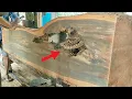 surprising discovery while sawing a teak log