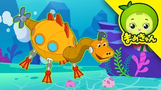 🦖恐竜潜水艦を作ろう！海に落ちた恐竜のたまごを救出せよ！| 子供向け恐竜アニメ 🦕