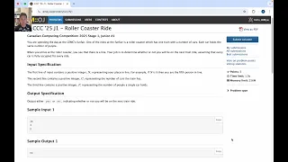 2025 CCC J1 Roller Coaster Ride Solutions in Python C Canadian Computing Competition