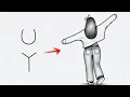 Turn U and Y into Girl drawing Girl drawing easy Ieasy drawing for beginners Pencil sketch