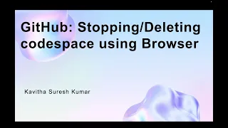 GitHub codespace using Browser
