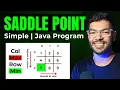 Java Program to find Saddle Point of a 2d Array