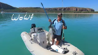 Dinghy rapid rides, Catching HUGE BARRAMUNDI and mudcrabing. Oh yes and more waterfalls!!