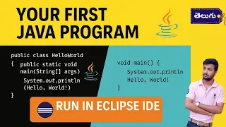 Your First Java Program Traditional Compact Run in Eclipse IDE Step-by-Step Telugu