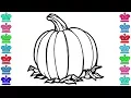 Coloring pages For Kids How to Draw Pumpkin Learning Color For Kids