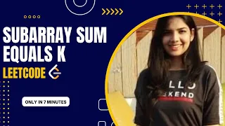 Subarray Sum Equals K Leetcode Medium Java O n HashMap