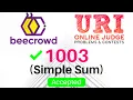 Beecrowd 1003 Simple Sum Problem Solution in URI Online Judge