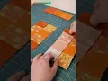 Scrappy Checkerboard Pumpkin Block