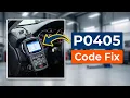 How To Fix P0405 Code - Exhaust Gas Recirculation Sensor A Circuit Low