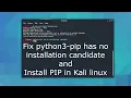 How to install python3 pip in Kali Linux