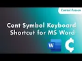 How to Insert the Cent Symbol With a Keyboard Shortcut in Microsoft Word