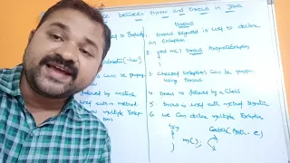 Differences between throw and throws in Java Programming