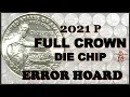 Full Crown Die Chip Hoard 2021 P Washington Crossing the Delaware Quarter